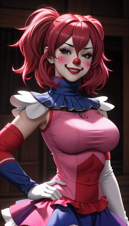 06557-1542555008-Masterpiece, absurdres,HDR,8k,excited,smirking,best quality, edgClussy,red clown nose, a woman wearing edgClussy,turtleneck.png